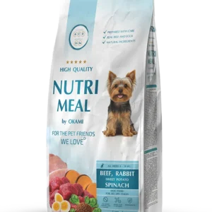 Храна за кучета NutriMeal Beef & Rabbit – телешко, заешко, сладък картоф и спанак (0–10 кг)